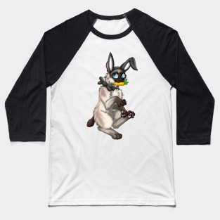 Bobtail BunnyCat: Seal Point (Black) Baseball T-Shirt